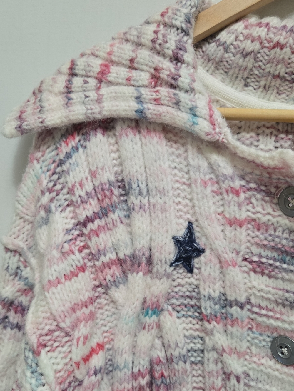 Anthropologie Pilcro Star Granny Cardigan Sweater Cable Knit Longline Duster XS - Picture 10 of 16